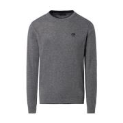 North Sails Grå Crewneck Tröja med Kontrast Trim Gray, Herr