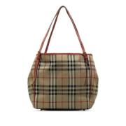 Burberry Vintage Pre-owned Canvas axelremsvskor Beige, Dam