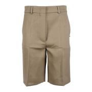 Sportmax Casual Bermuda Shorts i Bomull-Viskosblandning Beige, Dam