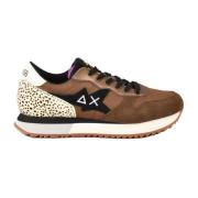 Sun68 Casual Sneakers med Gummisula Brown, Dam