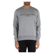 Tommy Hilfiger Broderad bomull crewneck sweatshirt Gray, Herr