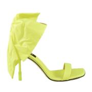 Msgm Sandal i andra fibrer med lädersula Yellow, Dam