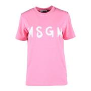 Msgm Bomull T-shirt med Unik Stil Pink, Dam