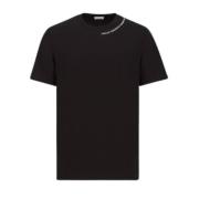 Moncler Klassisk Svart T-shirt för Staden och Utomhus Black, Herr