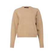 Max Mara Weekend Mjuk Ull Crew-Neck Tröja Kamel Brown, Dam