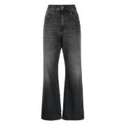 Pinko Blå Straight Jeans med 5 Fickor Gray, Dam