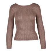 Liu Jo Metallstickad Topp Brown, Dam