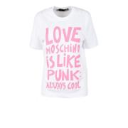 Love Moschino Bomull T-shirt med Stiligt Design White, Dam