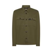 Sun68 Casual Overshirt Jacket med Flap Fickor Green, Herr