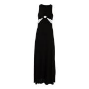 Pinko Elegant Lång Svart Klänning Black, Dam