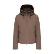 Suns Beige Quiltad Jacka med Laminerad Huva Brown, Dam