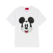 Aniye By Mickey Mouse Print Vit T-shirt White, Dam