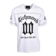 John Richmond Bomull T-shirt White, Herr