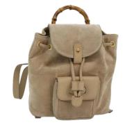 Gucci Vintage Pre-owned Mocka ryggsckar Beige, Dam