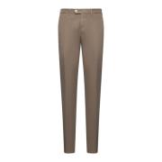 Brunello Cucinelli Beige Bomull Italiensk Passform Byxor Beige, Herr