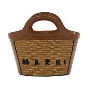 Marni Tropicalia Mini Top Handväska Brown, Dam