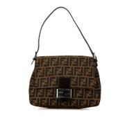 Fendi Vintage Pre-owned Canvas handvskor Brown, Dam