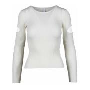 Imperial Elegant Viskos Polyester Blandning Topp White, Dam