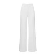 Veronica Beard Smoking Stripe Wide-Leg Byxa White, Dam