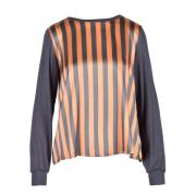 NIU Silkeblandning blus med elastan Multicolor, Dam