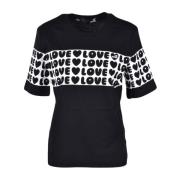 Love Moschino Bomull T-shirt med Stiligt Design Black, Dam