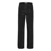 Gestuz Nittade Straight Leg Jeans Black, Dam