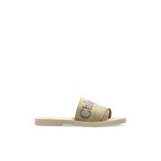 Chloé Sandaler med logotyp Beige, Dam