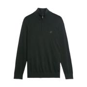 Lyle & Scott Klassisk Merino Quarter Zip Sweater Green, Herr