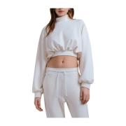 Hinnominate Beige Cropped Turtleneck Sweater Beige, Dam