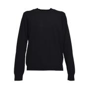 Comme des Garçons Svart Ullstickad Tröja Black, Herr