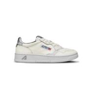 Autry Silver och Grå Läder Sneakers Medalist White, Dam