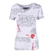 Love Moschino Stilren T-shirt med Viskos och Elastan White, Dam