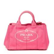 Prada Vintage Pre-owned Canvas prada-vskor Pink, Dam