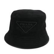 Prada Vintage Pre-owned Bomull hattar-och-kepsar Black, Dam