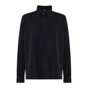 Ermenegildo Zegna Navy Polo Sweater med knappar Blue, Herr