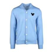 Comme des Garçons Stilig Cardigan i Akryl Ull Blandning Blue, Herr