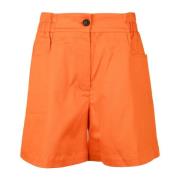 Semicouture Bomull Elastan Shorts Orange, Dam