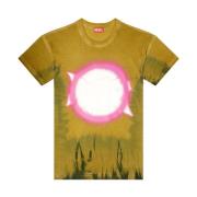 Diesel Grafiskt Tryck Crew Neck T-shirts Yellow, Herr