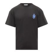 JW Anderson Ankare Logotyp Rund Hals T-shirt Black, Herr