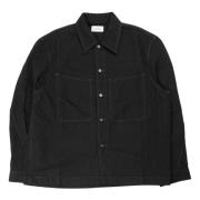 Lemaire Svart Twisted Sleeve Boxy Overshirt Black, Herr