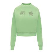 Chiara Ferragni Collection EYE Star Sweatshirt Green, Dam