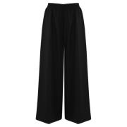 Max Mara Weekend Svarta ull vida byxor Black, Dam