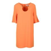 Simona Corsellini Elegant klänning i polyester elastan Orange, Dam