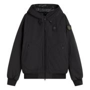 Blauer Militärstil Pufferjacka Black, Herr