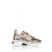 Dwrs Chunky Sole Metallic Sneakers för kvinnor Beige, Dam