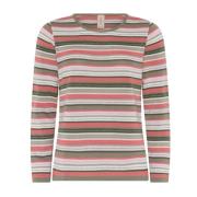 Skovhuus Randig O-Neck Blus Ek/Röd Multicolor, Dam