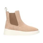 Hogan Beige Suede Chelsea Stövlar Beige, Dam