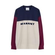 Isabel Marant Bomull Färgblock Logosweatshirt Multicolor, Herr