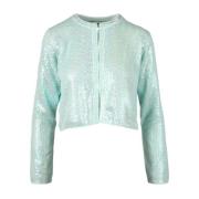 Twinset Kvinnors Aqua Cardigan Green, Dam