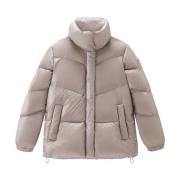 Woolrich Vinter Pufferjacka med Street Style Gray, Dam